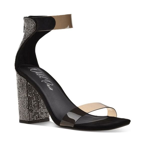 Wild Pair Trixiee Two-Piece Dress Sandals, Created for Macy's - Black Bling - Si - Picture 1 of 2